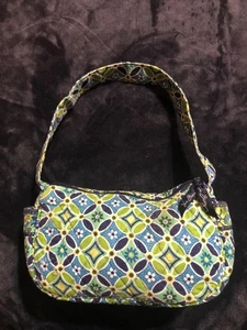 Vera Bradley Purse handbag daisy daisy green & Blue 10x4x6 USA - Picture 1 of 5
