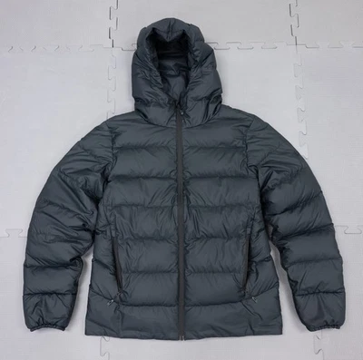 Outdoor Research Men's Coldfront Down Hoodie black medium 700 fill puffy jacket - Image 1 of 4