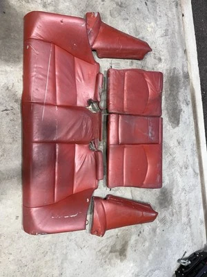 BMW E46 M3 2001-2006 cupé juego de cojines de asiento de cuero delanteros y traseros rojo OEM Foto 1 de 4
