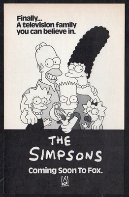 1990 The Simpsons TV Show Vintage Original PRINT AD | Fox Television family - Image 1 of 2