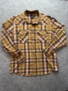Pendleton Frontier camicia western uomo L a quadri marrone marrone ruggine manica lunga - Foto 1 di 8