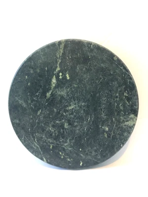 Piedra de mármol natural base redonda trivet tabla de queso plato para servir postre 8" Foto 1 de 4