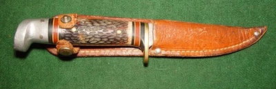 Vintage WESTERN U.S.A. #648 B Hunting Knife with Sheath - Image 1 of 4