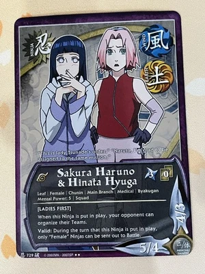 Naruto CCG, Sakura Haruno & Hinata Hyuga, 729, 1st Edition, MP/LP, Foil - Image 1 of 2
