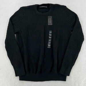NWT Sean John Sweater Mens Size L Black Knit Crewneck Pullover Long-sleeves - Picture 1 of 8