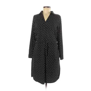 NWOT Nicole Miller Black Print Long Sleeve Shirt Dress, Women's Size 6 - Picture 1 of 9