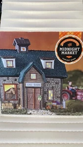 The Midnight Market Illuminated Harvest Barn - 8 x 6 x 7.5 in Halloween Village - Picture 1 of 4