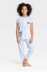 Girls' L.O.L. Surprise! Checkered Short Sleeve Pajama Set Light Blue XS (4/5) - Picture 1 of 3
