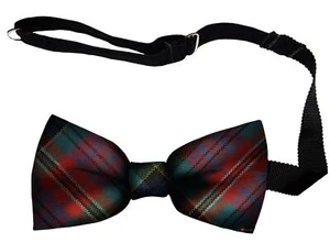 Mens Bow Tie Woven in Scotland MacPherson Ancient Tartan - Picture 1 of 3