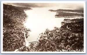 Postcard RPPC CA Big Bear Lake California Aerial View Dam R78 - Picture 1 of 2