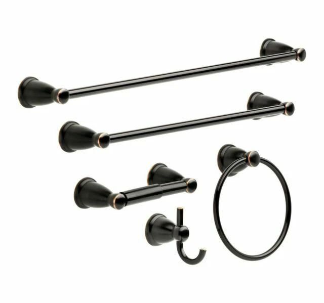Franklin Brass KIN5PC-ORB 5-Piece Bath Hardware Towel Bar Accessory Set - Bronze