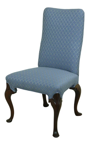 53181EC: HICKORY CHAIR CO Queen Anne Mahogany Slipper Chair Cover