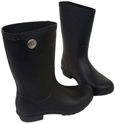 NUEVAS BOTAS DE LLUVIA UGG para mujer talla 5 negras mate Sienna al tobillo Foto 1 de 4