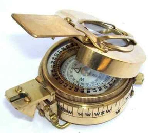 Military Compass Cammenga Prismatic Brass Vintage Survival Engineering Camping - Picture 1 of 7