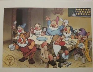 ESCLUSIVA LITOGRAFIA COMMERCIALE WALT DISNEY BIANCO NEVE IN OTTIME CONDIZIONI-RARA - Foto 1 di 9