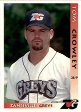 1996 Zanesville Greys Grandstand #9 Tom Crowley Zanesville Ohio OH Baseball Card