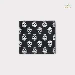 Alexander McQueen Skull Printed Bifold Wallet – Genuine Leather, Made in Italy - Picture 1 of 10