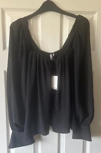 BNWT Black ZARA Sweetheart Bust Flowy Top XS 8 - Picture 1 of 6
