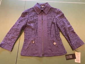 Neu mit Etikett Etcetera blaue offene Webjacke Reißverschluss Kragen Reißverschlusstaschen wunderschön - Bild 1 von 12