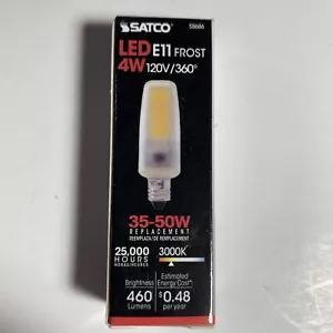 Satco 4W; 3000K; Warm White; 480l; E11 Base; 120V; Dimmable LED Miniature Bulb - Picture 1 of 5
