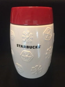 Tarro de café de cerámica Starbucks Holiday Snowflake 2011 - Imagen 1 de 11