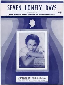 Seven Lonely Days, Georgia Gibbs, 1953, vintage sheet music - Picture 1 of 1