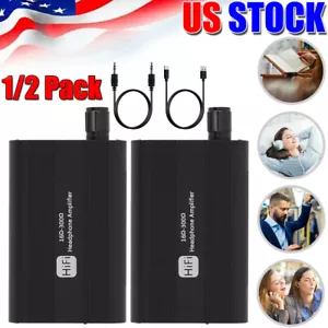 16-300Ω HIFI Headphone Amplifier Portable Earphone AMP 3.5mm w/ Audio USB Cable - Bild 1 von 12