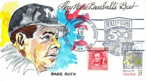 Wild Horse Hand Painted Babe Ruth Baseball's Best #2346 #860 HOF 50th 1989 - Picture 1 of 2
