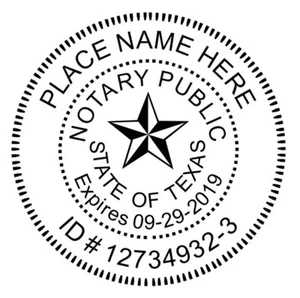 Texas State Notar | maßgeschneiderter runder selbstfärbender Notar öffentlicher Stempel ideal 400R - Bild 1 von 3