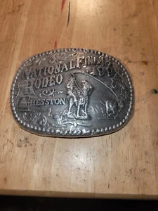 1992 Hesston NFR Belt Buckle NOS Rodeo Bronc Rider Cowboy Vintage National Final - Picture 1 of 2