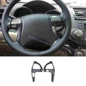 For Toyota Highlander 2008-2012 2013 Dark Wood Grain Steering Wheel Button Frame - Foto 1 di 6