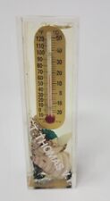 Vintage Acrylic Sea Shell Water Globe St. Thomas Souvenir Thermometer