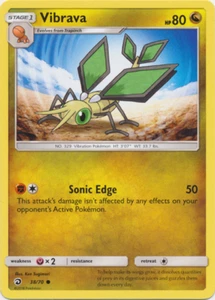 Juego de cartas coleccionables Vibrava 38/70 Dragon Majesty Pokemon común - Imagen 1 de 1