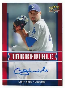 2009 UD INKREDIBLE CORY WADE AUTOGRAPH #INK-CW NM UPPER DECK AUTO SIGNATURE - Picture 1 of 3