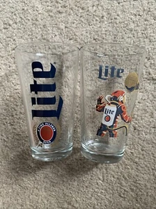 Miller Lite Pint Glasses Glass Tumbler Space Astronaut No Chips - Picture 1 of 8