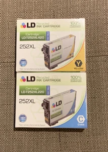 LD Recycled Ink Cartridge Yellow Cyan 252XL Suitable Use For Espon LD-T252XL420 - Picture 1 of 5