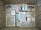 Rubber Stamp Grab Bag #1 Large Lot / collection Used Flowers Ocean Travel Nature