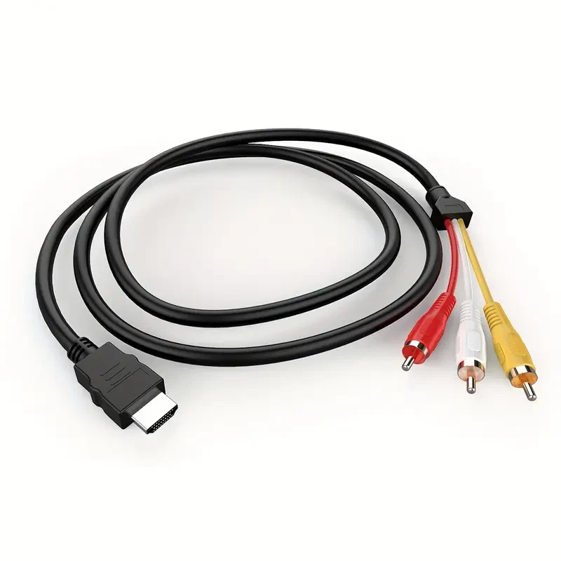 1080P HDMI Male to 3 RCA S-video AV Audio Cable Cord Adapter for TV HDTV DVD US - Image 1 of 4
