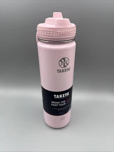 Botella de agua aislada de acero inoxidable Takeya 22 oz con tapa de pajita - rubor - Imagen 1 de 10