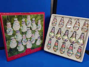 ❤️15 Stck. Vintage 1999 Mai Kaufhaus Schneemann Glas Ornamente Frosty Friends Sammlung - Bild 1 von 9