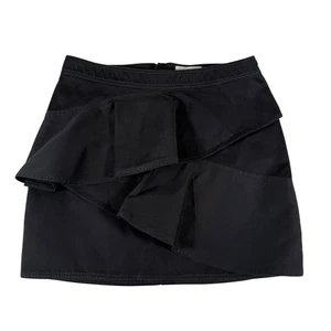 Isabel Etoile Marant minigonna nera con volant balza di cotone designer a strati - Foto 1 di 8