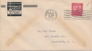 #717 Arbor Day Cross Stamp Co Newark New Jersey corner First Day cover - Picture 1 of 1