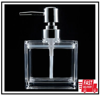 HONJAN Dispensador de Jabón Acrílico Transparente, Dispensador de Jabón Lucite Cuadrado 13.5 OZ con P Foto 1 de 2