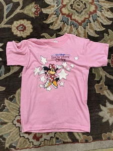 VTG RARE 80s Disney Shirt Snow White On Ice MinnieMouse Pink T Shirt Graphic - Picture 1 of 5