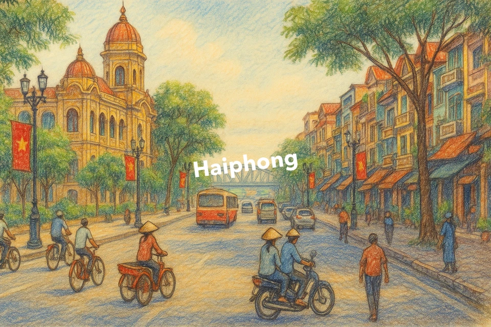 Haiphong цветной карандаш искусства (AI генерируется изображение) - Изображение 1 из 1