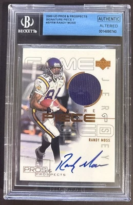 Randy Moss 2000 Upper Deck Pros & Prospects Signature Piece GU Jersey Auto SP-RM - Image 1 of 2