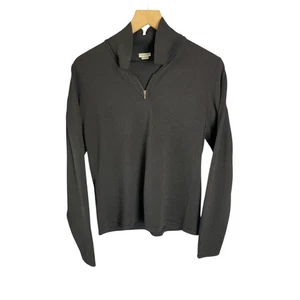 GRAETTA GARBO Black 100% Wool Half Zip Mock Neck Sweater Women's Size L - Picture 1 of 5