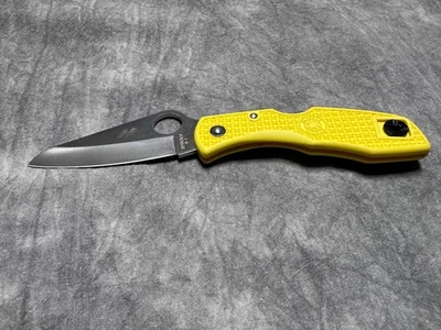 Spyderco Salt-1 Yellow H-1 Fine Edge Pocket Knife C88PYL - Image 1 of 4