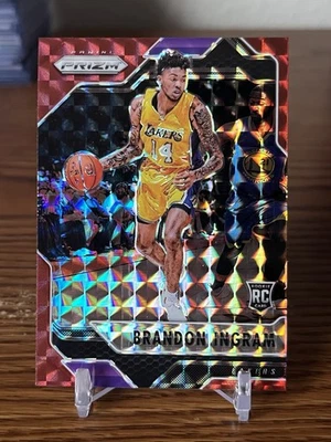 2016-17 Panini Mosaic Brandon Ingram Red Mosaic Prizm Rookie #8 Lakers RC - Image 1 of 2