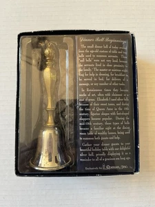 Dinner Bell Silver Plate With Gold Tone Handle 5 1/2" H Roman, Inc Boxed - Picture 1 of 3